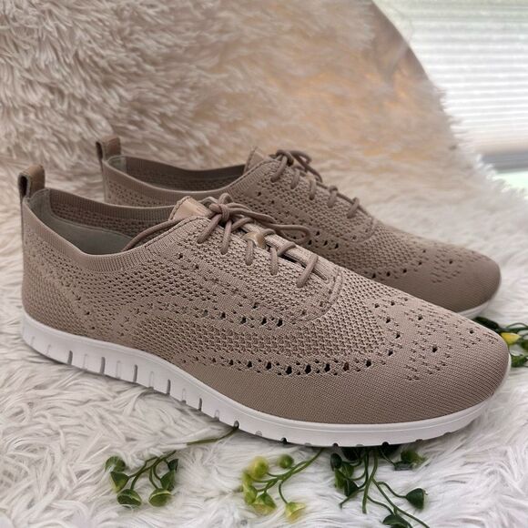 Cole Haan Women's Zerogrand Stitchlite Wingtip Knit Oxford Sneakers Neutral 11 B - Picture 3 of 8